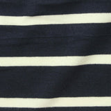 Navy Horizontal-Stripe Jersey Knit, Viscose