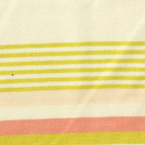 Yellow Horizontal-Stripe Jersey Knit, Viscose