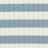 White Horizontal-Stripe Rib Knit, Poly-Viscose