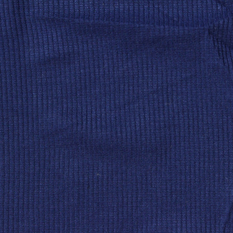 Polyester Viscose Stretch Rib Knit Fabric, 230 gsm — Navy