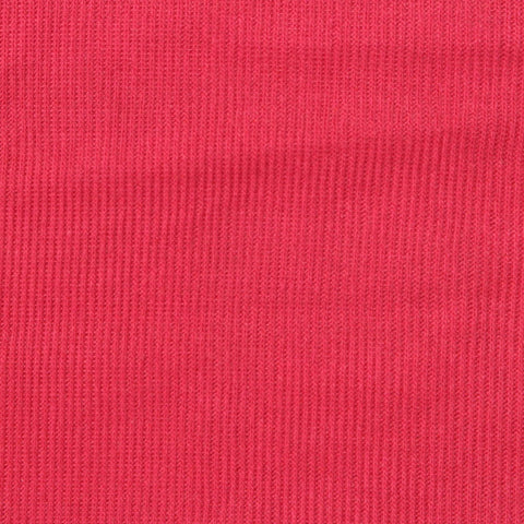 Brushed Polyester Viscose Stretch Rib Knit Fabric, 220 gsm — Red