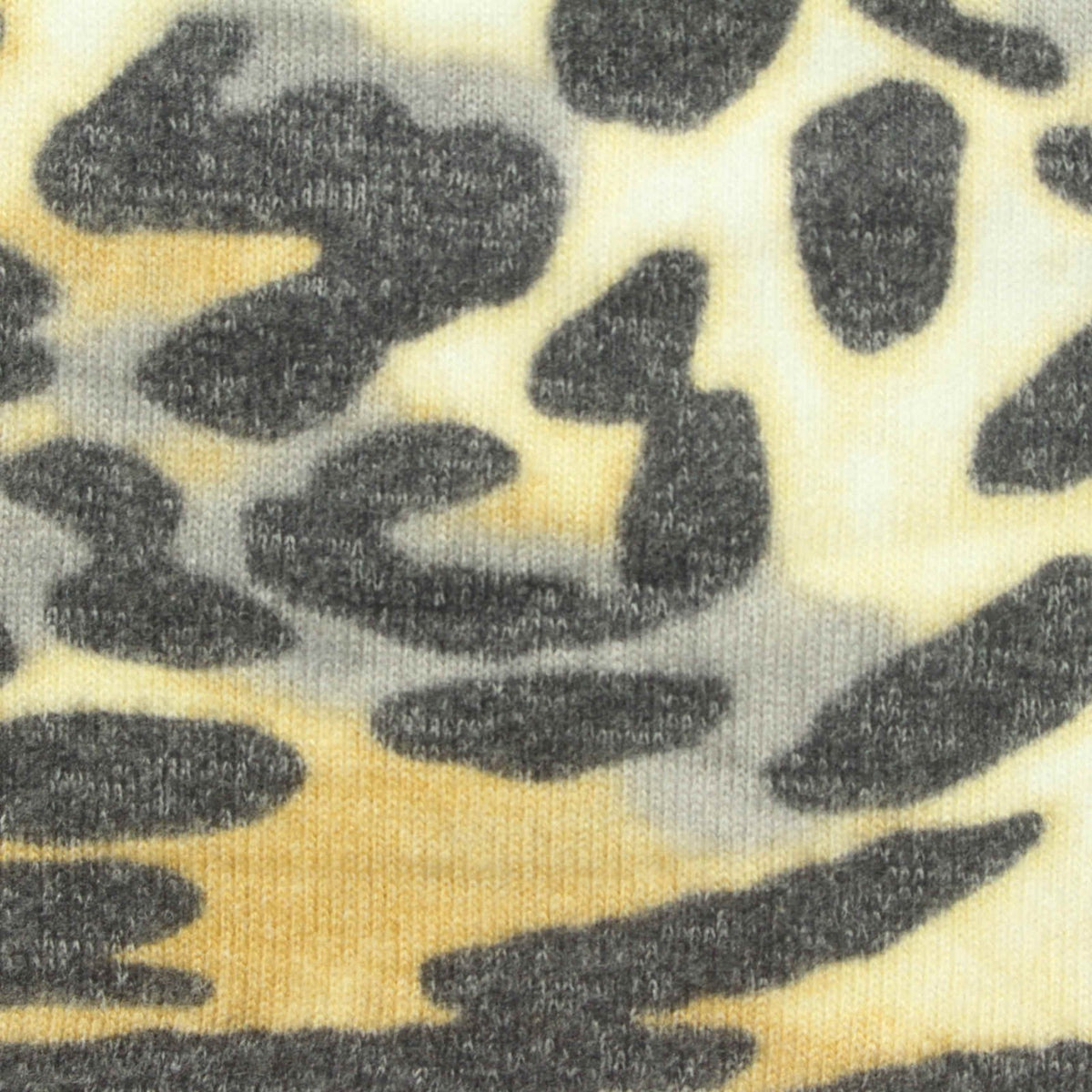 Charcoal Leopard Jersey Knit, Viscose-Poly
