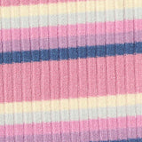 Pink Horizontal-Stripe Rib Knit, Poly-Viscose — texture