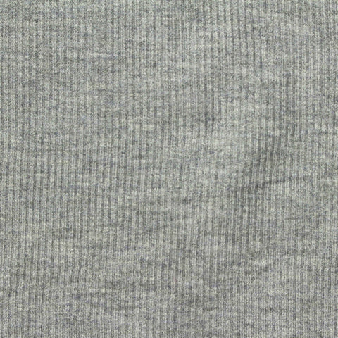 Heather Grey Marl Rib Knit, Viscose, 240 gsm