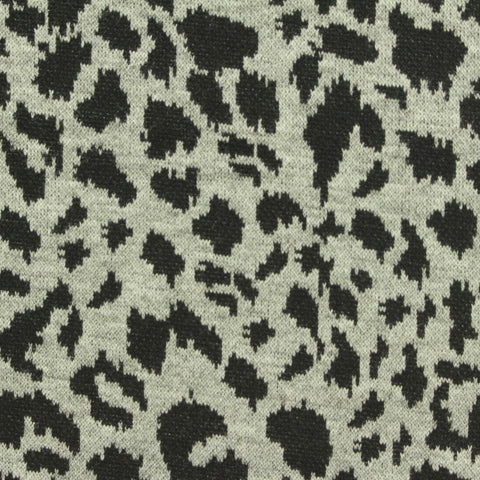 Dark Grey Animal Print Jacquard, Poly-Viscose
