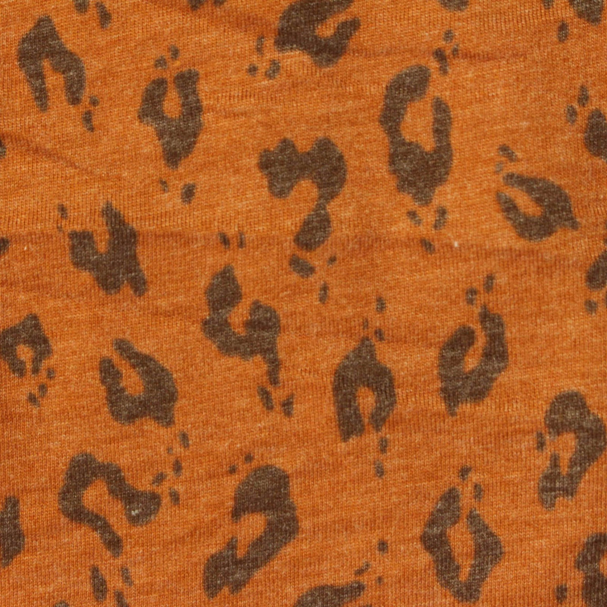 Orange Leopard Jersey Knit, Cotton-Poly