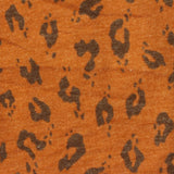 Orange Leopard Jersey Knit, Cotton-Poly