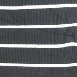 White Horizontal-Stripe Rib Knit, Poly-Viscose