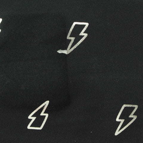 Printed Polyester Stretch Sateen Fabric, 290 gsm — Black
