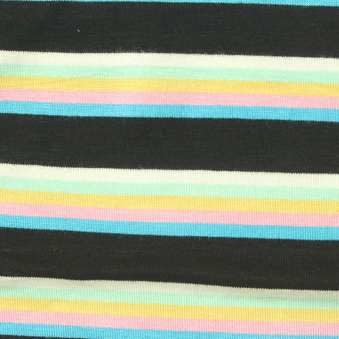 Multi Horizontal-Stripe Jersey Knit, Viscose, 180 gsm