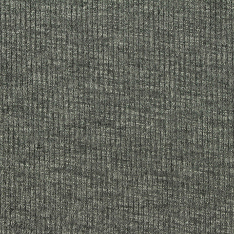 Grey Marl Rib Knit, Poly-Viscose, 180 gsm