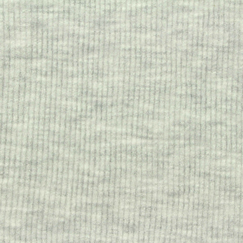 Light Grey Marl Rib Knit, Poly-Viscose, 170 gsm