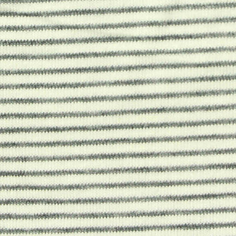 Off-White Horizontal-Stripe Jersey Knit, Poly-Viscose, 180 gsm