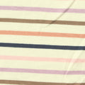 White Horizontal-Stripe Jersey Knit, Viscose, 160 gsm