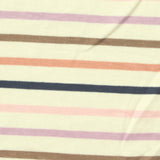 White Horizontal-Stripe Jersey Knit, Viscose