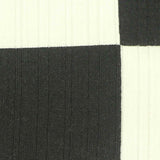 Black Check Rib Knit, Poly-Viscose — texture