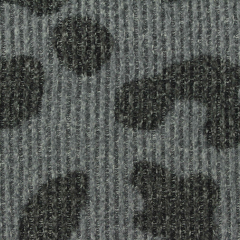 Grey Animal Print Rib Knit, Viscose-Poly