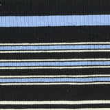 Black Horizontal-Stripe Rib Knit, Poly-Viscose