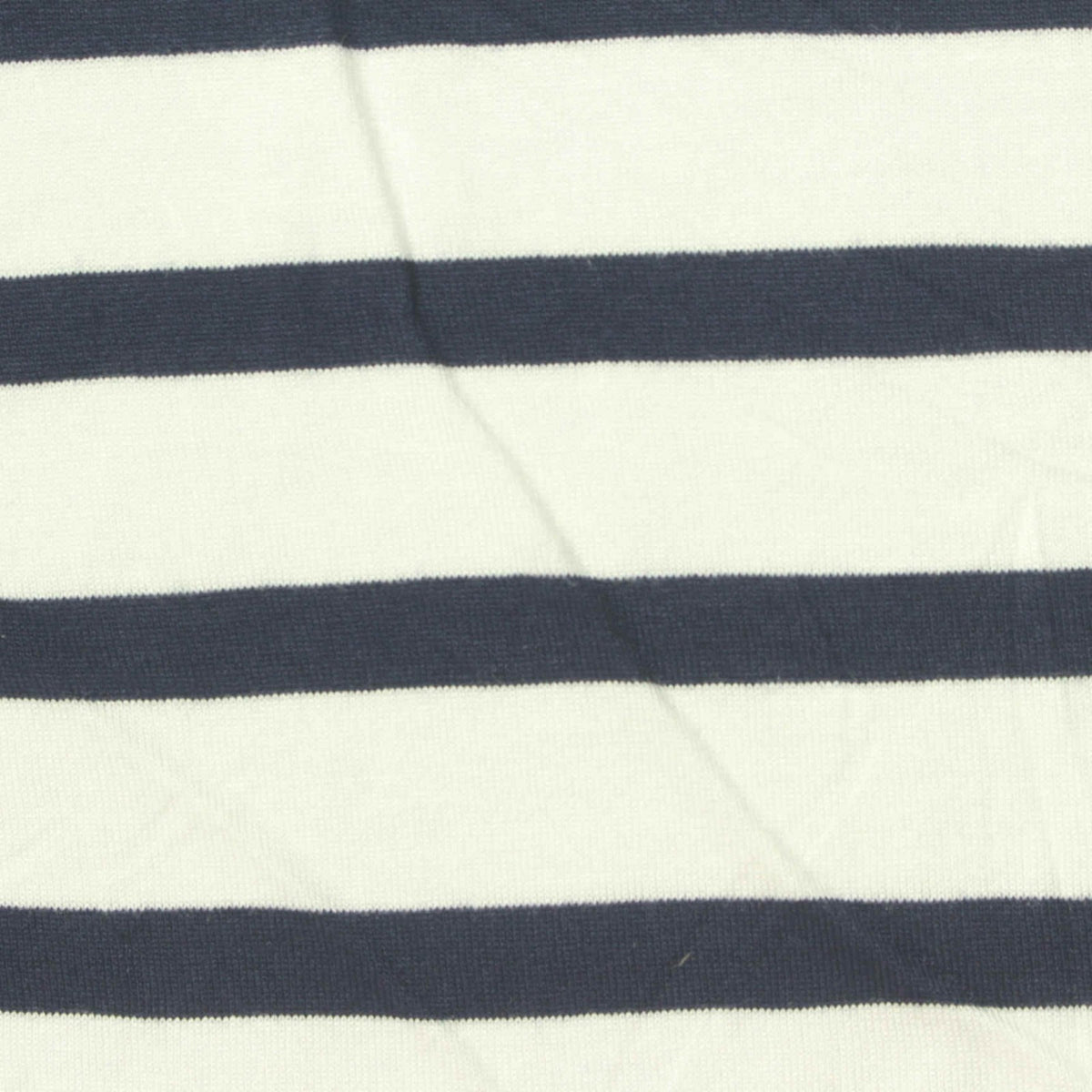 Navy Horizontal-Stripe Jersey Knit, Viscose, 150 gsm