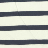 Navy Horizontal-Stripe Jersey Knit, Viscose