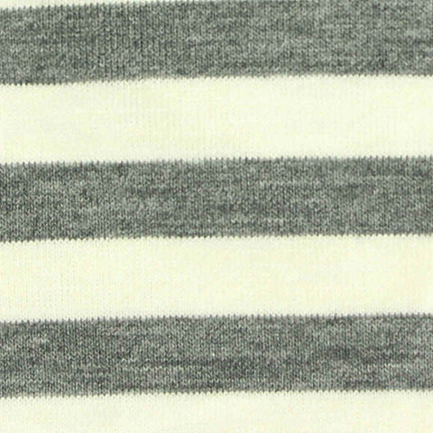 Grey Horizontal-Stripe Jersey Knit, Poly-Viscose, 180 gsm