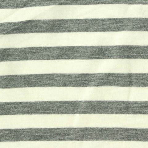 Grey Horizontal-Stripe Jersey Knit, Poly-Viscose, 180 gsm
