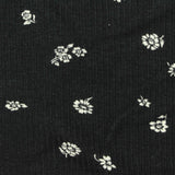 White Floral Rib Knit, Viscose