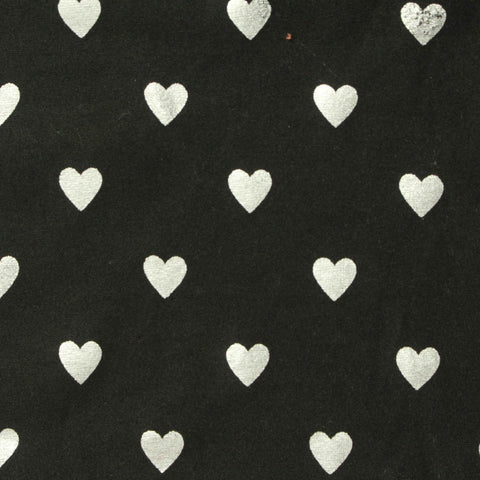 Silver Hearts Jersey Knit, Polyester