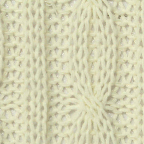 Cream Tone-on-Tone Pointelle Knit, Poly-Cotton, 300 gsm