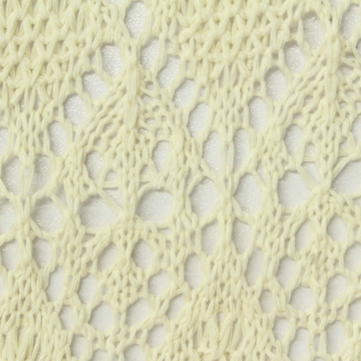 Light Yellow Floral Pointelle Knit, Poly-Cotton