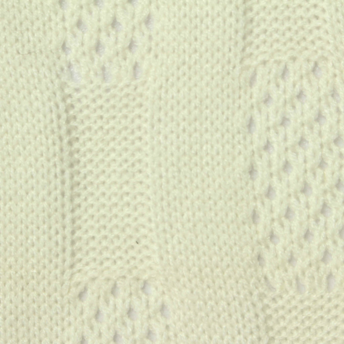 Cream Geometric-Eyelet Pointelle Knit