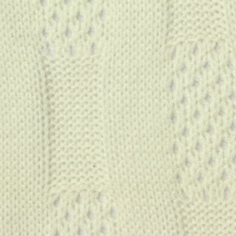 Cream Geometric-Eyelet Pointelle Knit