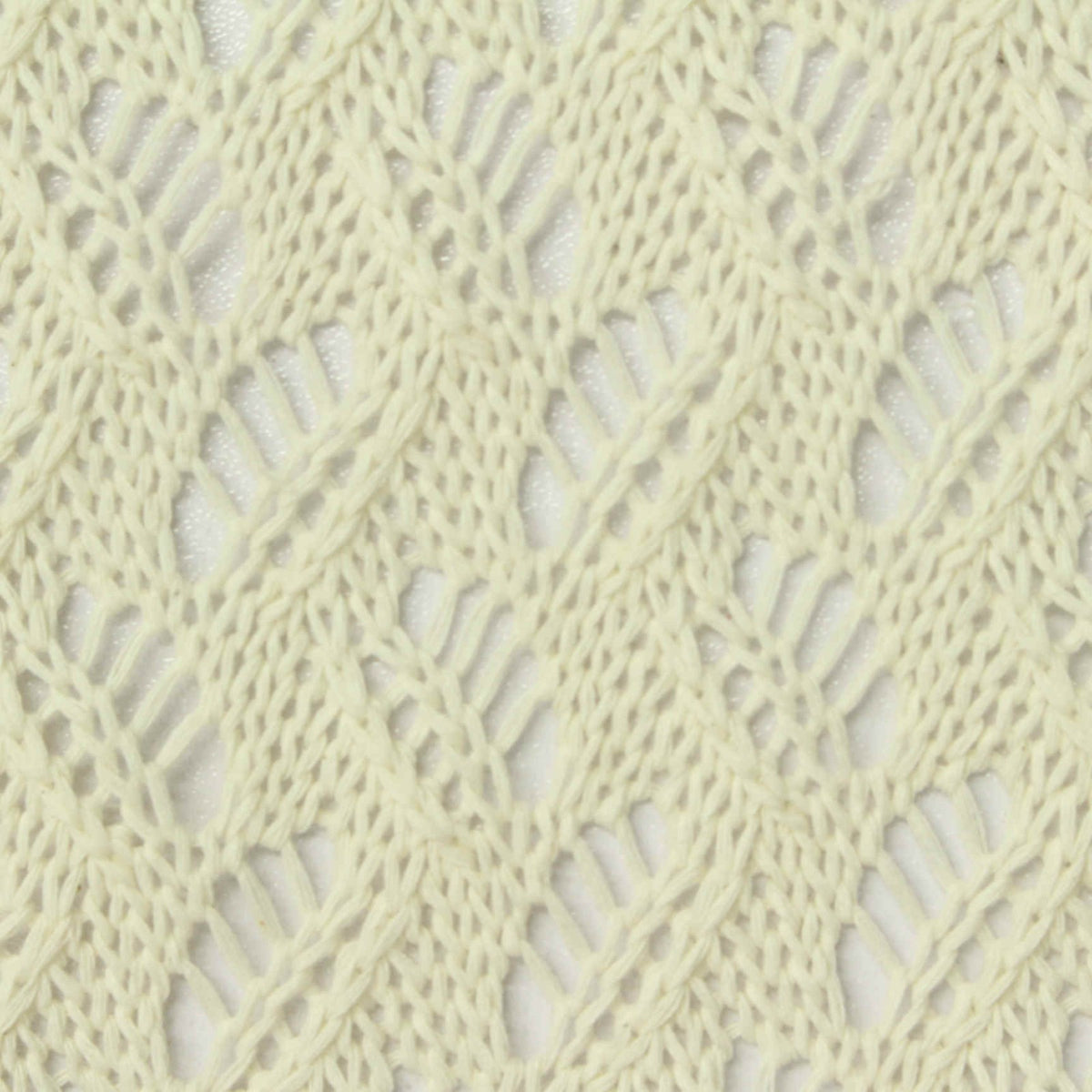 Cream Leaf Pointelle Knit, Poly-Cotton, 260 gsm, 150 cm