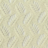 Cream Leaf Pointelle Knit, Poly-Cotton