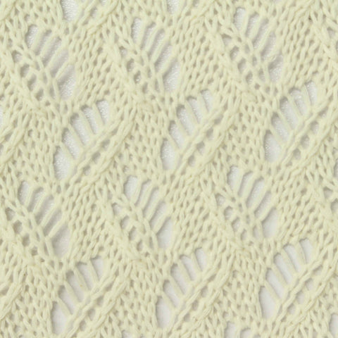 Cream Leaf Pointelle Knit, Poly-Cotton, 260 gsm, 150 cm