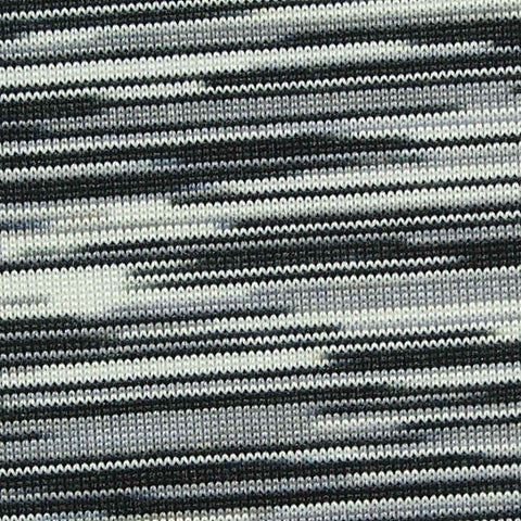Black Horizontal-Stripe Jersey Knit, Polyester, 185 gsm