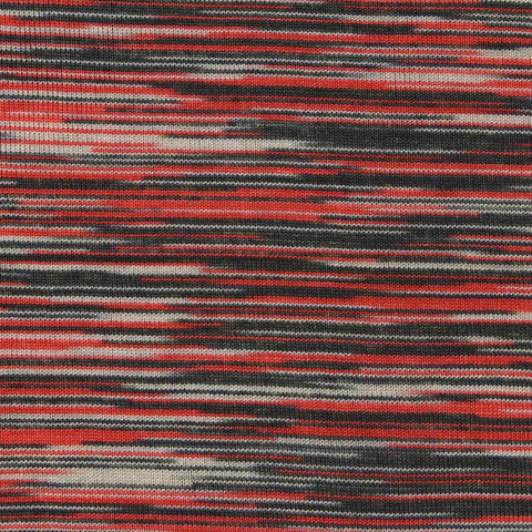 Red Horizontal-Stripe Jersey Knit, Polyester, 160 gsm