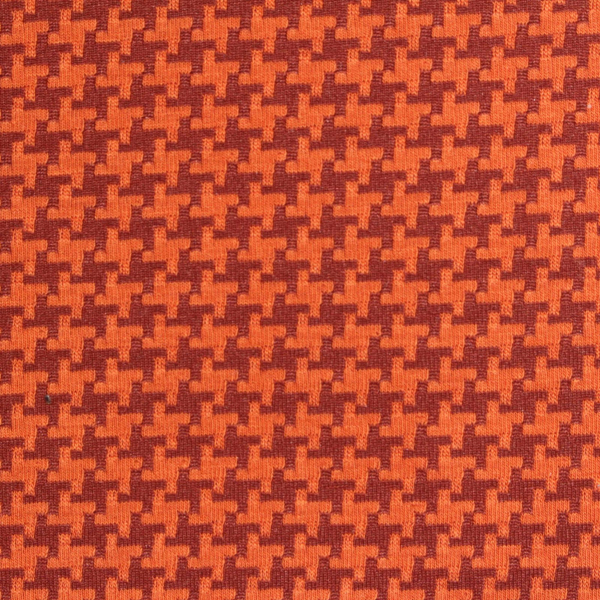 Orange Houndstooth Knit, Poly-Tencel Lyocell