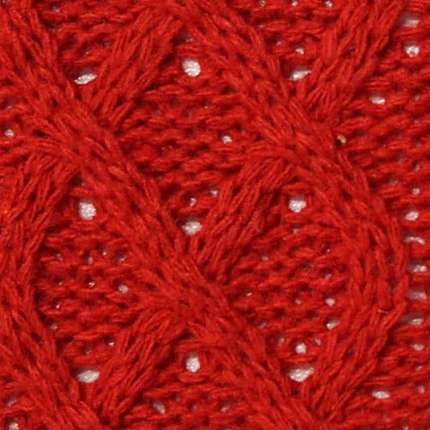 Red Openwork Pointelle Knit, Polyester, 385 gsm