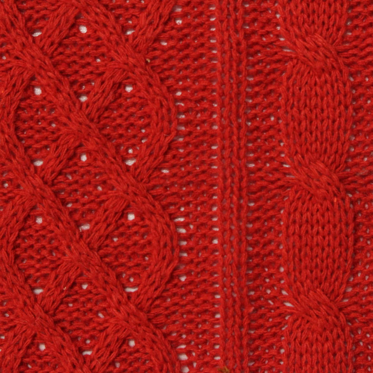 Red Openwork Pointelle Knit, Polyester, 385 gsm