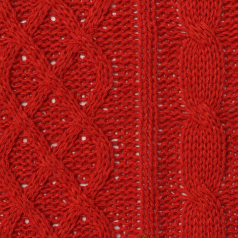 Red Openwork Pointelle Knit, Polyester, 385 gsm