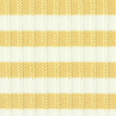 Yellow Stripes Rib Knit, Polyester