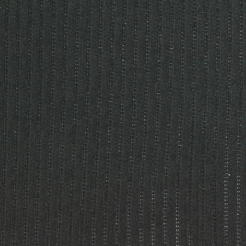 Polyester Stretch Rib Knit Fabric, 190 gsm, 155 cm — Black