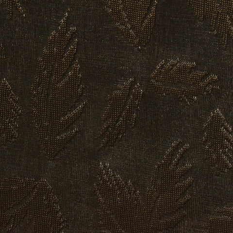 Dark Brown Tone-on-Tone Leaf Pointelle Knit, Polyester