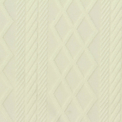 Cream Vertical-Stripe Pointelle Knit, Polyester, 160 gsm