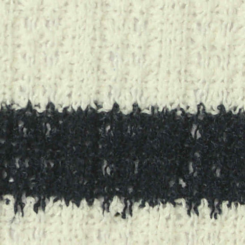 Off-White Horizontal-Stripe Knit, Cotton-Poly, 260 gsm, 165 cm
