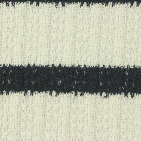 Off-White Horizontal-Stripe Knit, Cotton-Poly, 260 gsm, 165 cm