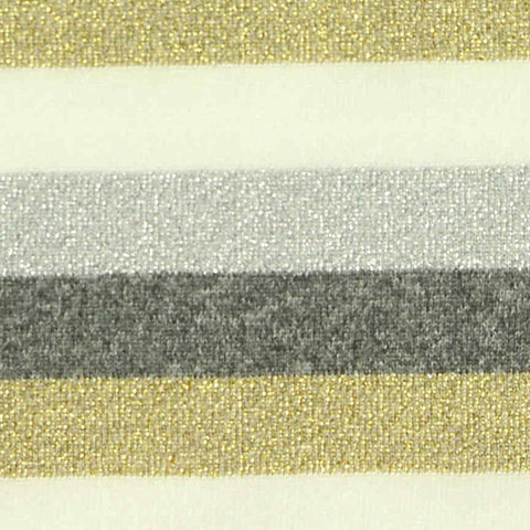 Grey Horizontal-Stripe Knit, Metallic-Poly
