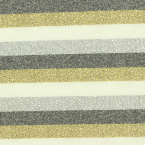 Grey Horizontal-Stripe Knit, Metallic-Poly