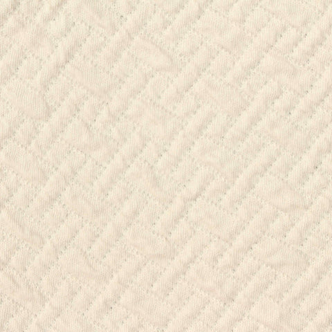 Cream Tone-on-Tone Zigzag Jacquard, Cotton-Poly